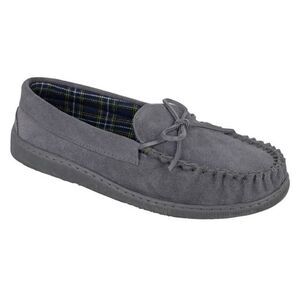 Mokkers Mens Adie Suede Moccasin Slippers / Gray
